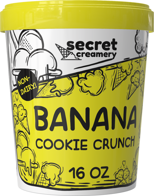 Secret Creamery Banana Cookie Crunch Non-Dairy 16 oz pint