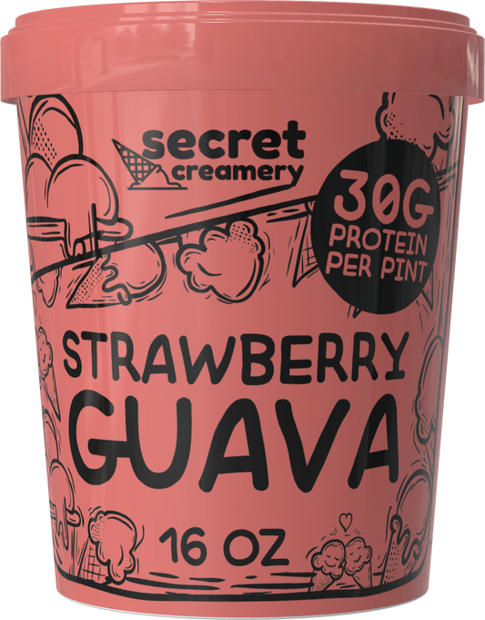 Secret Creamery Strawberry Guava High Protein 16 oz pint — 30g protein per pint