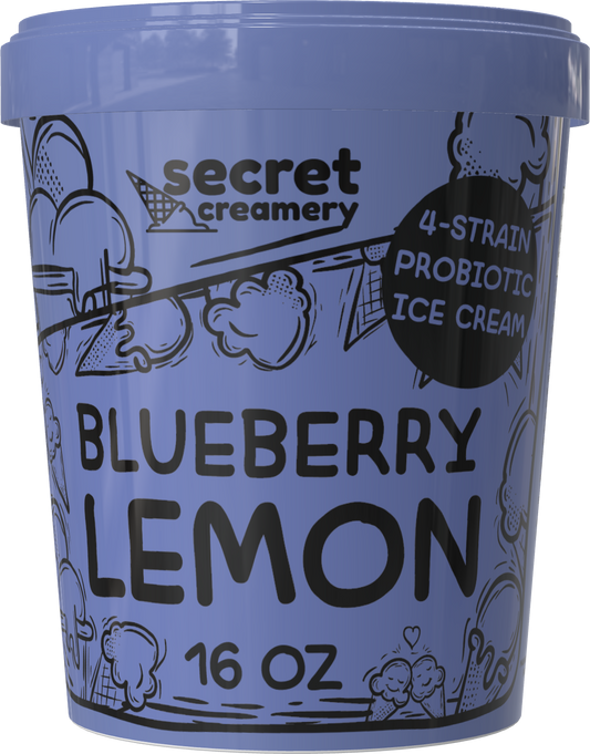 Secret Creamery Blueberry Lemon Probiotic 16 oz pint — 4-strain probiotic ice cream